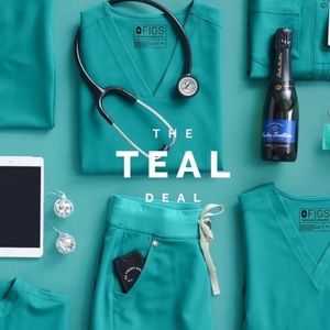 Figs Teal Scrubs Set
